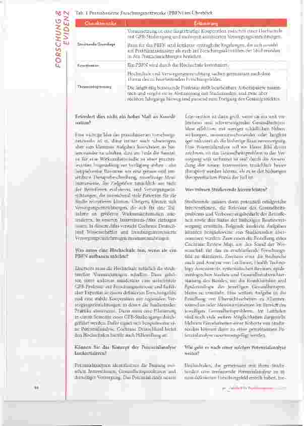 Vorschauseite 3: Praxisbasierte Forschungsnetzwerke Experteninterviews zur Umsetzung in der Physiotherapie, Ergotherapie und Logopädie - Teil 1