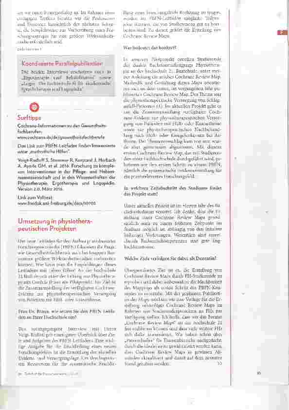 Vorschauseite 4: Praxisbasierte Forschungsnetzwerke Experteninterviews zur Umsetzung in der Physiotherapie, Ergotherapie und Logopädie - Teil 1