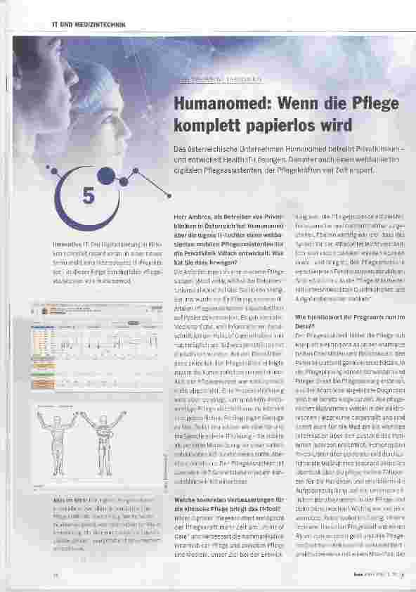 Vorschauseite 1: Humanomed: Wenn die Pflege komplett papierlos wird