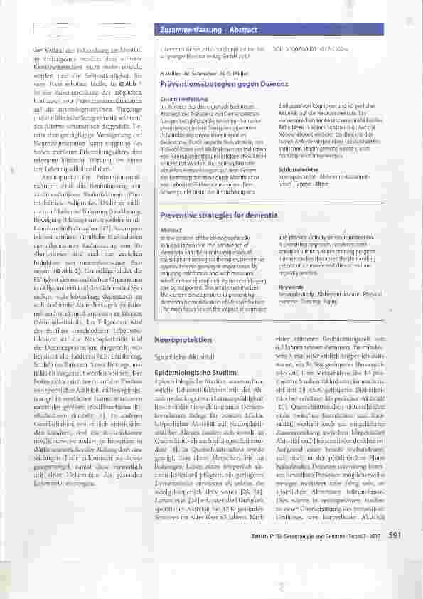 Vorschauseite 3: Präventionsstrategien gegen Demenz