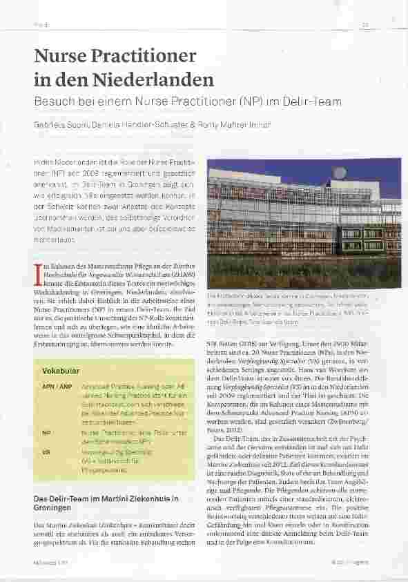 Vorschauseite 1: Nurse Practitioner in den Niederlanden