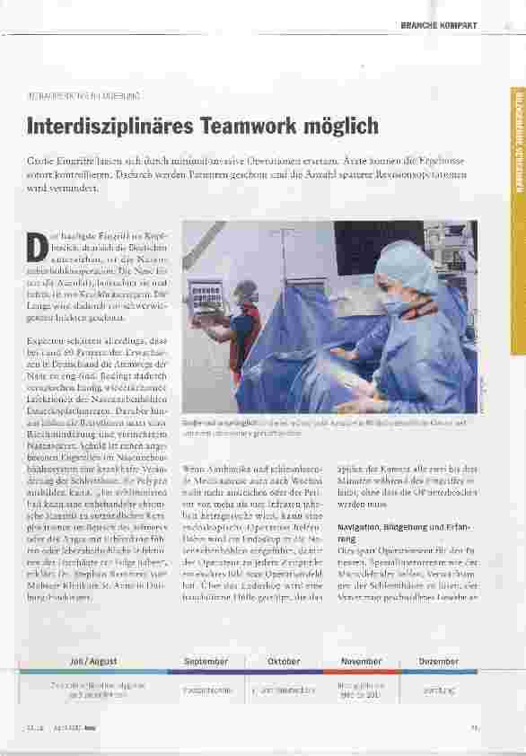 Vorschauseite 1: Interdisziplinäres Teamwork möglich