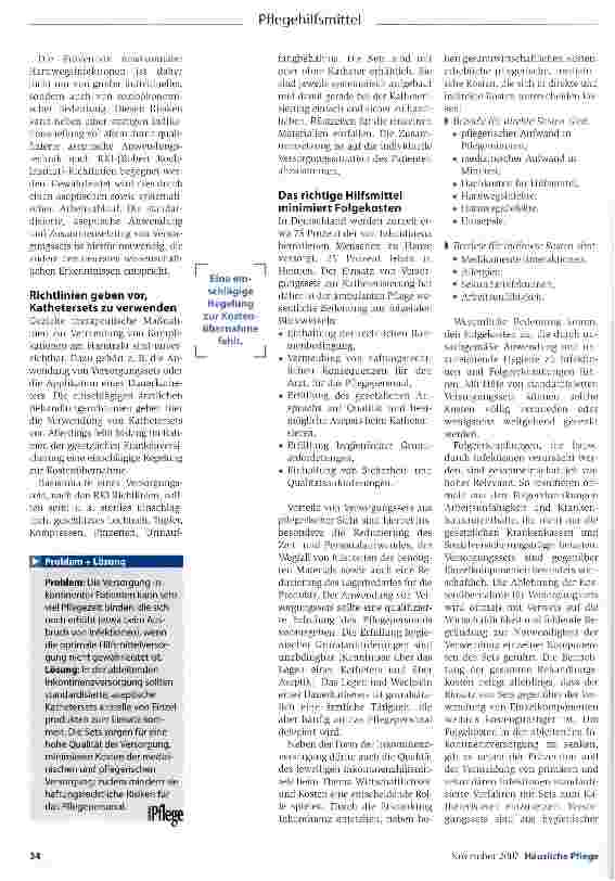 Vorschauseite 2: Versorgungssets: effizient, aber von Kassen in Frage gestellt