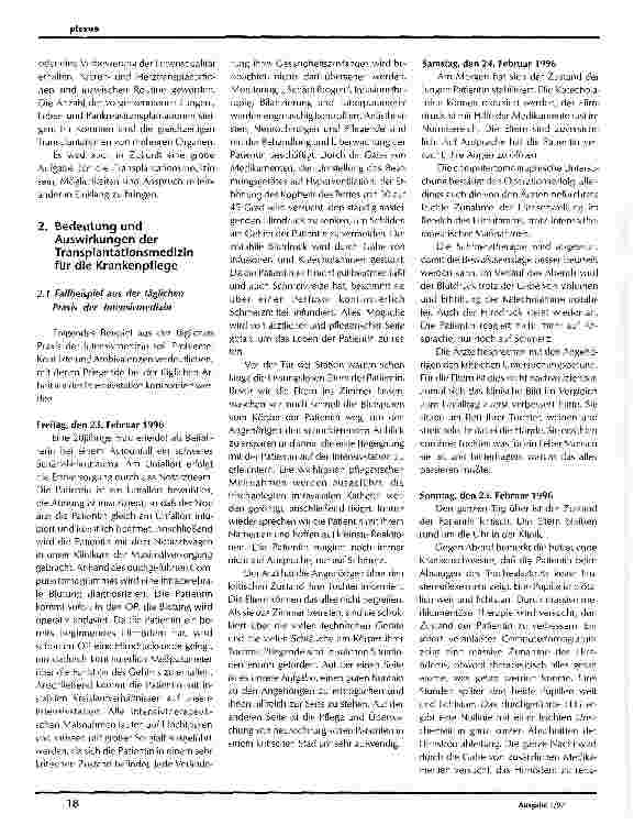 Vorschauseite 2: Hirntodproblematik und Organtransplantation: Fragen, Probleme und Antworten aus pflegerischer Sicht