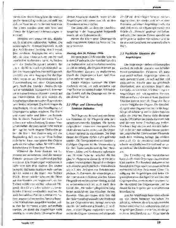 Vorschauseite 3: Hirntodproblematik und Organtransplantation: Fragen, Probleme und Antworten aus pflegerischer Sicht
