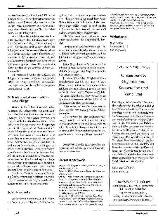 Vorschauseite 6: Hirntodproblematik und Organtransplantation: Fragen, Probleme und Antworten aus pflegerischer Sicht