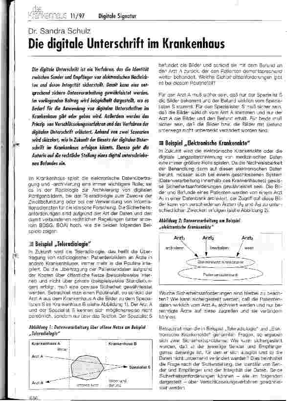 Vorschauseite 1: Die digitale Unterschrift im Krankenhaus