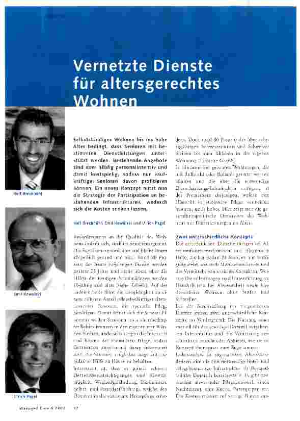 Vorschauseite 1: Vernetzte Dienste für altersgerechtes Wohnen