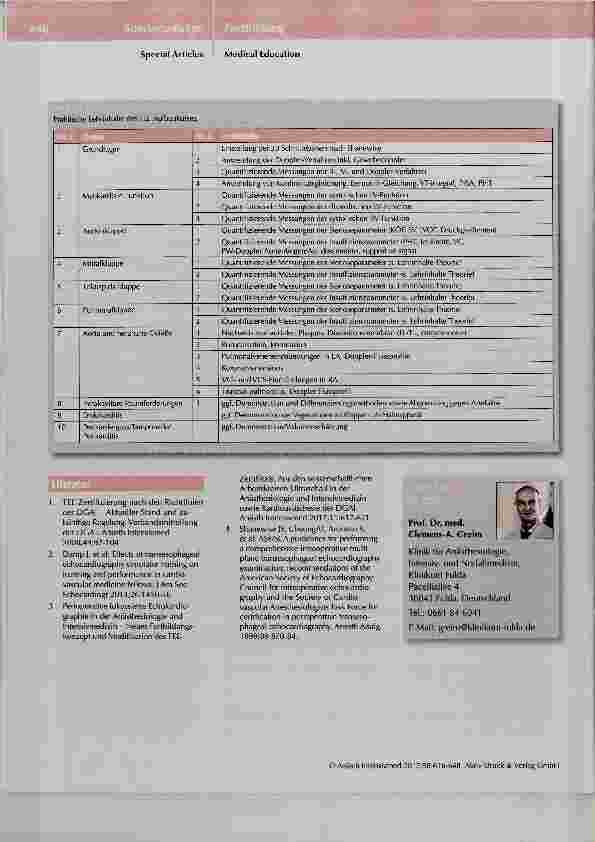 Vorschauseite 4: Perioperative fokussierte Echokardiographie - Modul 4 Transösophageale Echokardiographie: Aufbaukurs