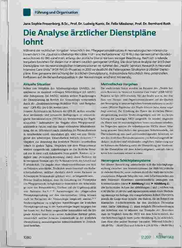 Vorschauseite 1: Die Analyse ärztlicher Dienstpläne lohnt