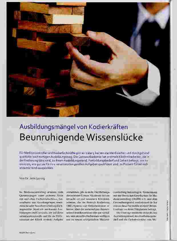 Vorschauseite 1: Beunruhigende Wissenslücke