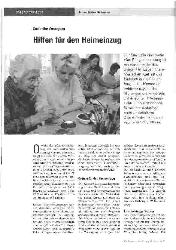 Vorschauseite 1: Hilfen für den Heimeinzug