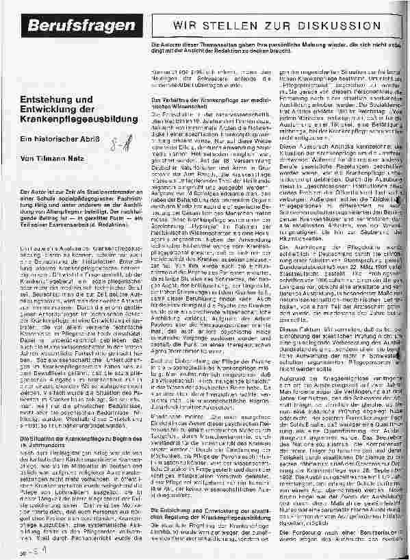 Vorschauseite 1: Entstehung und Entwicklung der Krankenpflegeausbildung Historischer Abriß