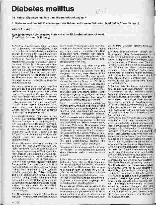 Vorschauseite 1: Diabetes mellitus 26. Folge: Diabetes mellitus und andere Erkrankungen // 5. ..bei Erkrankungen der Drüsen mit innerer Sekretion