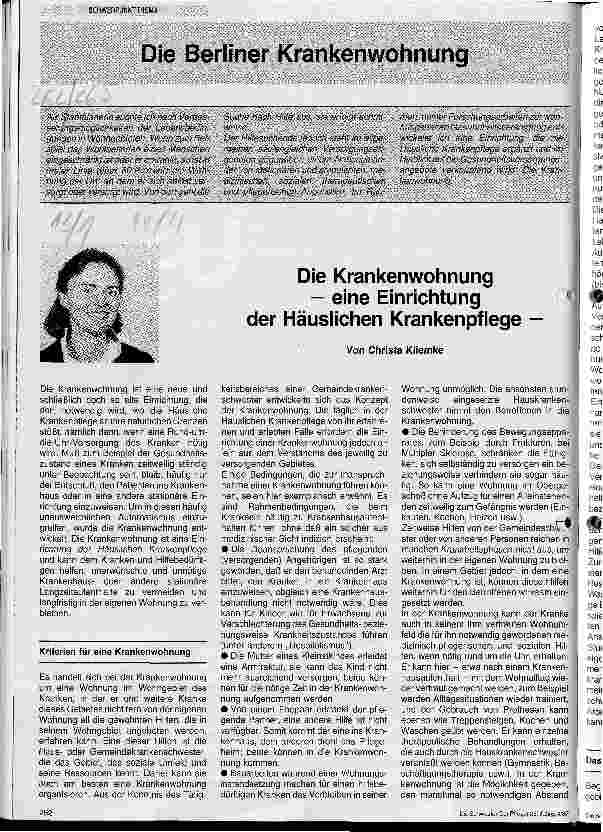 Vorschauseite 1: Die Krankenwohnung - eine Einrichtung der Häuslichen Krankenpflege