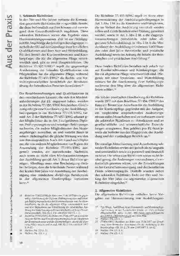 Vorschauseite 3: Europa und die Pflegequalifikationen in Deutschland - Die neue EG-Richtlinie über die Anerkennung von Berufsqualifikationen (1. Teil)