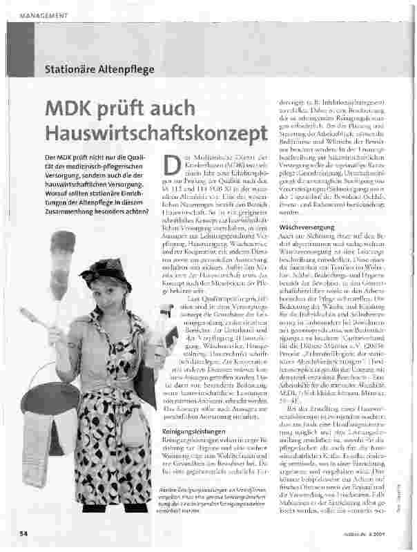 Vorschauseite 1: MDK prüft auch Hauswirtschaftskonzept