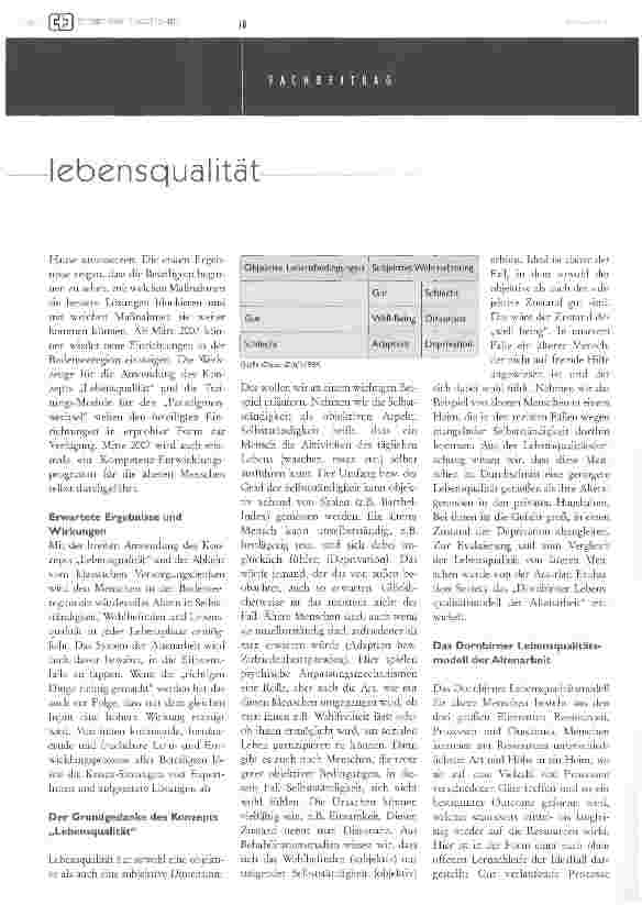 Vorschauseite 2: Lebensqualität statt Qualitätskontrolle - etablierte Systeme helfen nicht weiter