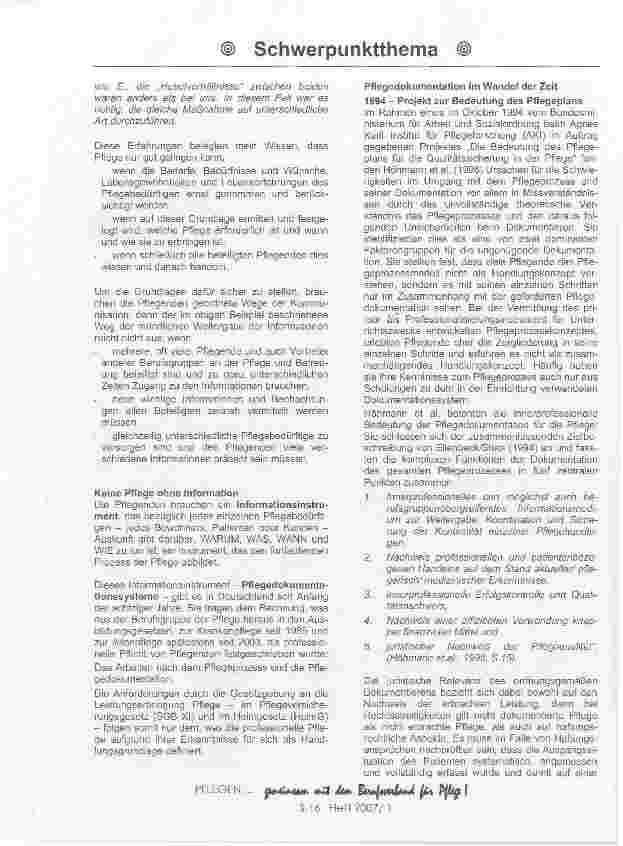 Vorschauseite 2: Pflegedokumentation: Bürokratisches und lästiges Übel oder notwendiges Kommunikationsinstrument der Pflegenden?