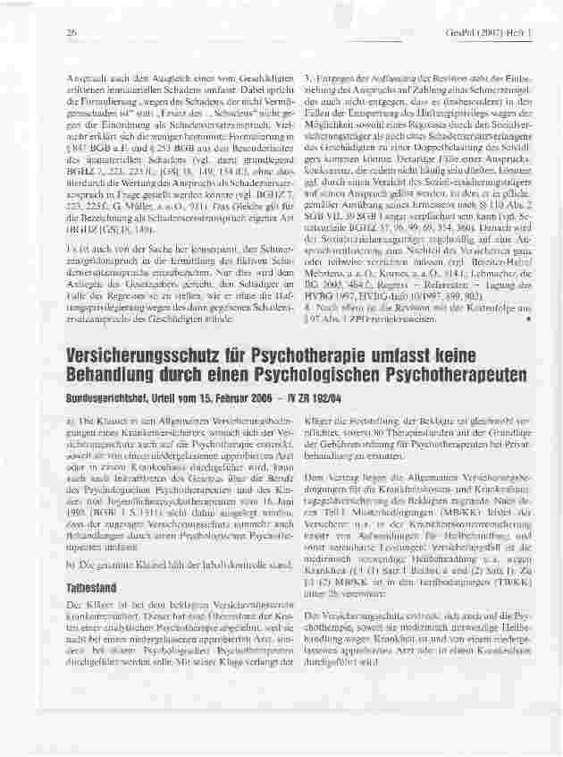 Vorschauseite 4: SGB VII: Rückgriff des Sozialversicherungsträgers auf den fiktiven Schmerzensgeldanspruch des Geschädigten gegen den haftungsprivilegierten Schädiger