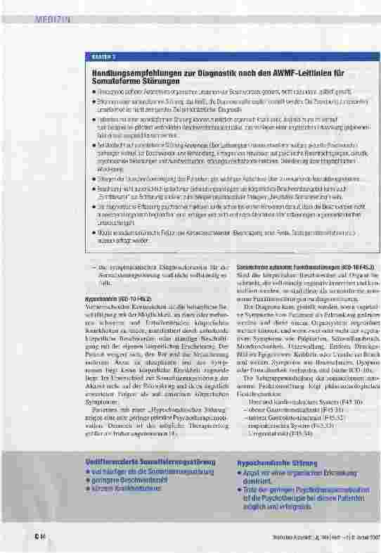 Vorschauseite 4: Somatoforme Störungen und Funktionsstörungen