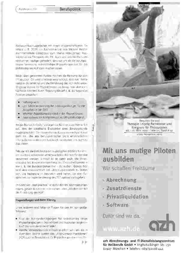 Vorschauseite 2: First-Contact Practitioner - Zukunftsthema für Physiotherapeuten