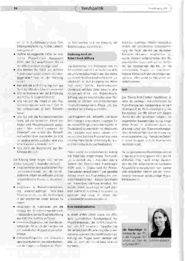 Vorschauseite 3: First-Contact Practitioner - Zukunftsthema für Physiotherapeuten