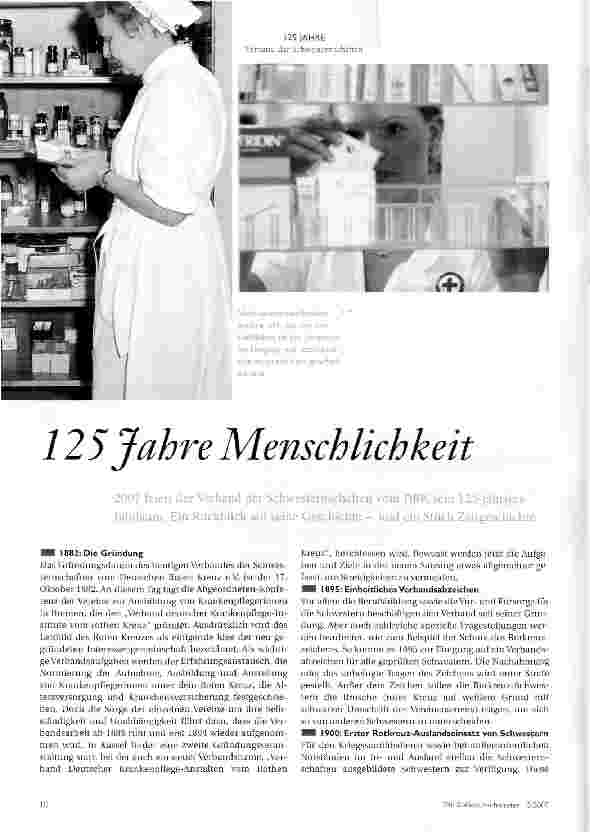 Vorschauseite 1: 125 Jahre Menschlichkeit