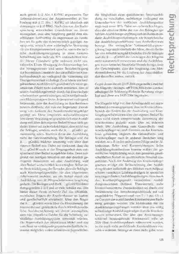 Vorschauseite 3: Angemessenheit der Ausbildungsvergütung -Krankenpflegeschülerin
