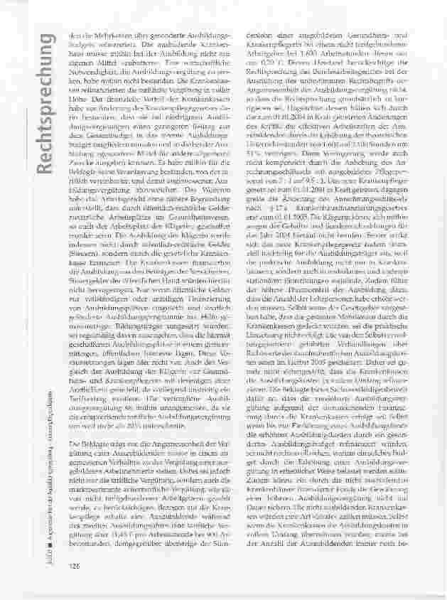 Vorschauseite 4: Angemessenheit der Ausbildungsvergütung -Krankenpflegeschülerin