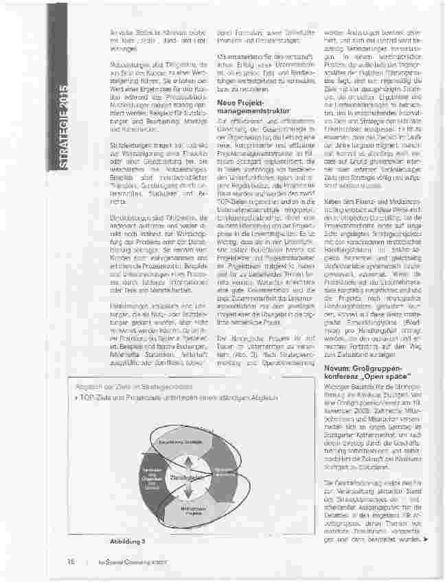 Vorschauseite 3: Strategie 2015 -eine Vision nimmt Gestalt an