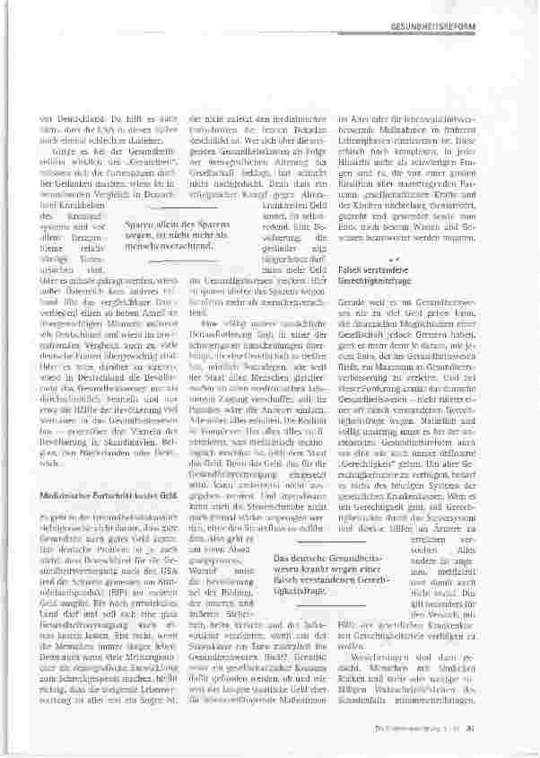 Vorschauseite 2: Gesundheitsreform: wozu eigentlich?