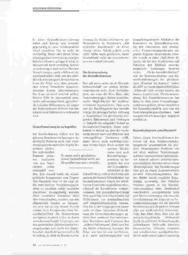 Vorschauseite 3: Gesundheitsreform: wozu eigentlich?