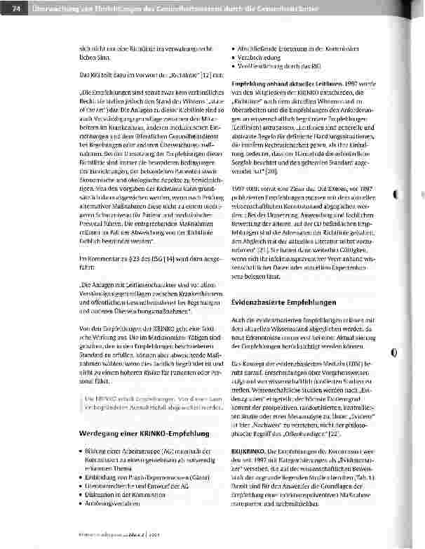 Vorschauseite 6: Überwachung von Einrichtungen des Gesundheitswesens durch die Gesundheitsämter - Vorgehen in NRW