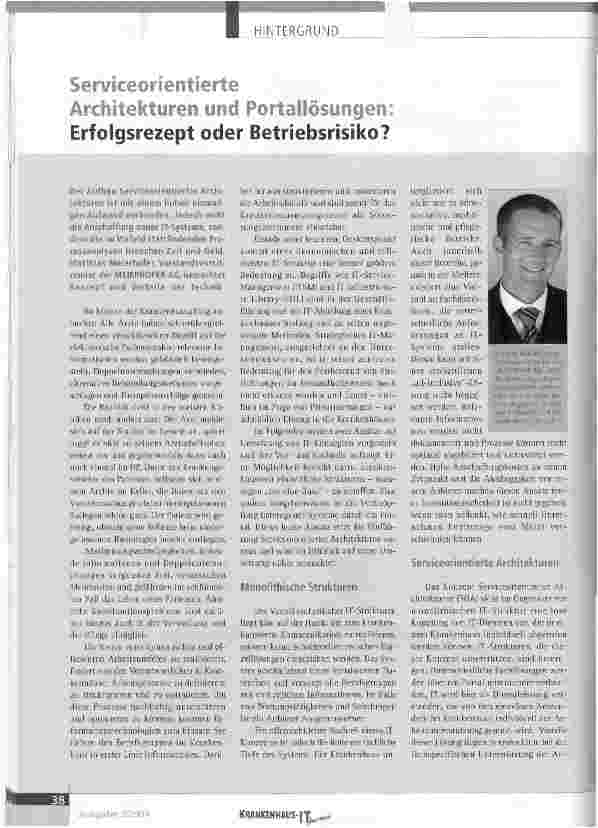 Vorschauseite 1: Serviceorientierte Architekturen und Portallösungen:Erfolgsrezept oder Betriebsrisiko?