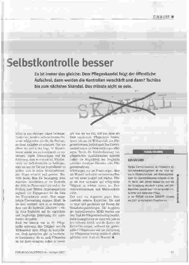 Vorschauseite 2: Kontrolle ist gut, Selbstkontrolle besser