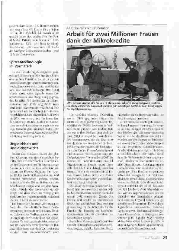 Vorschauseite 2: Reportage aus dem Land der tausend DrachenDie Gesundheit - eine grosse Herausforderung in China