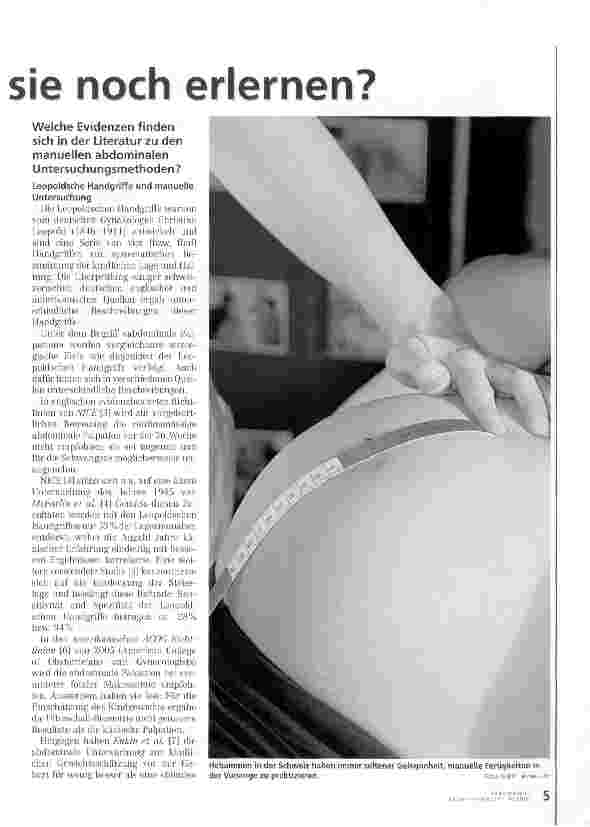 Vorschauseite 2: Sollen Hebammen sie noch erlernen? Manuelle abdominale Untersuchungen
