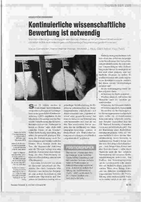Vorschauseite 1: Kontinuierliche wissenschaftliche Bewertung ist notwendig