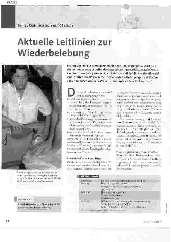 Vorschauseite 1: Aktuelle Leitlinien zur Wiederbelebung