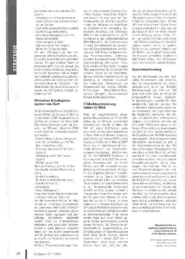 Vorschauseite 3: Der Konkurrenz vorausInnovative IT-Strategien am Universitätsklinikum Aachen