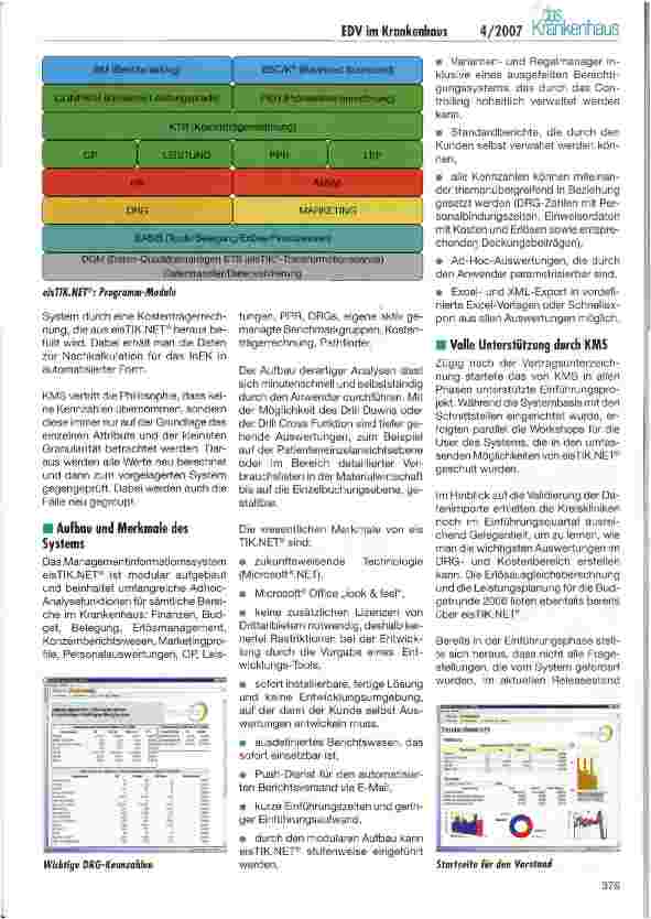 Vorschauseite 2: EDV im Krankenhaus - Einführung von eisTIK.NET® in den Kreiskliniken Altötting-Burghausen