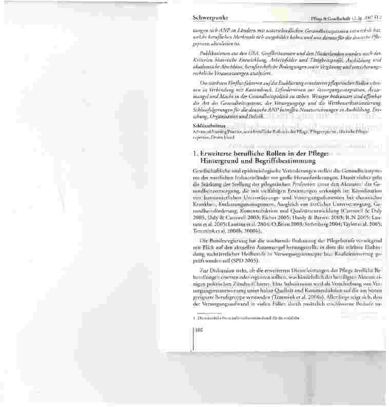 Vorschauseite 2: Advanced Nursing Practice-Trends: Implikationen für die deutsche Pflege.