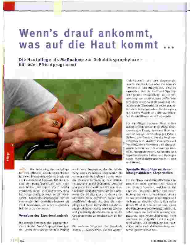 Vorschauseite 1: Wenns drauf ankommt, was auf die Haut kommt
