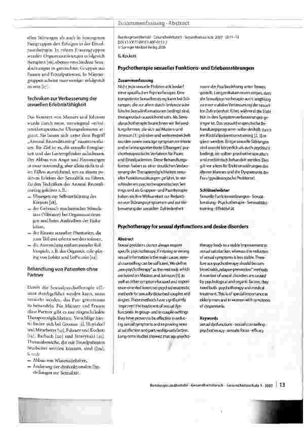 Vorschauseite 3: Psychotherapie sexueller Funktionsund Erlebensstörungen