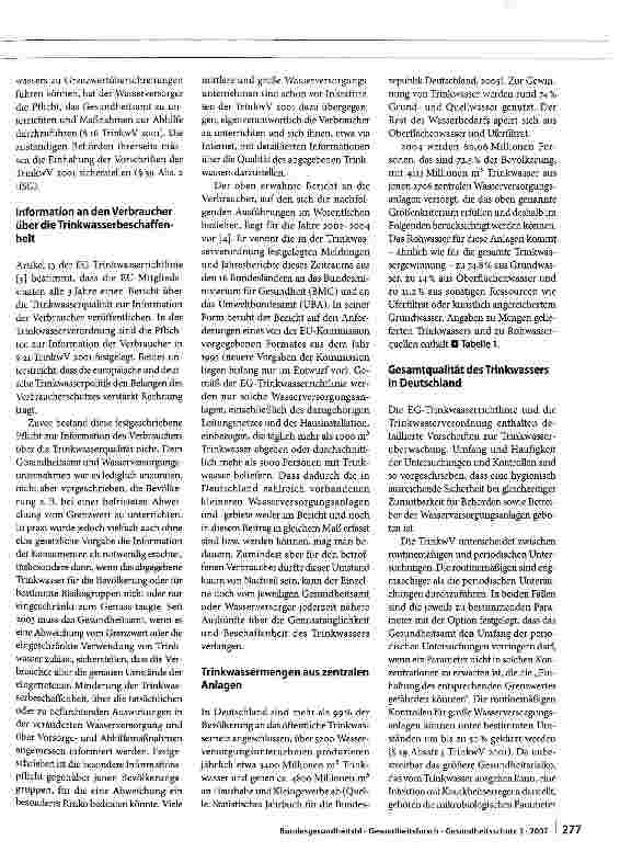 Vorschauseite 2: DieTrinkwasserbeschaffenheit in Deutschland