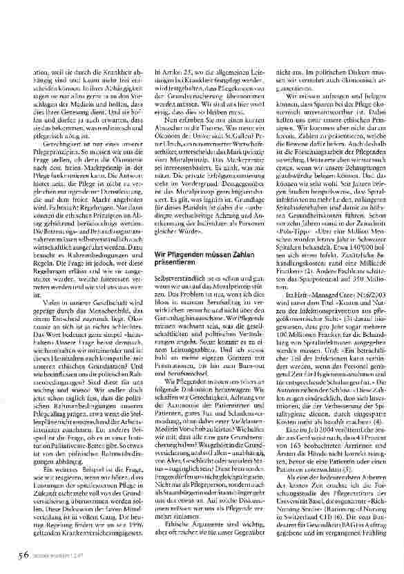 Vorschauseite 2: Plädoyer für Pflegeforschung und politisches Engagement