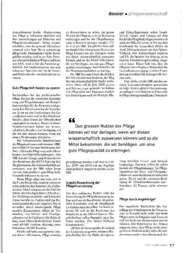 Vorschauseite 3: Plädoyer für Pflegeforschung und politisches Engagement