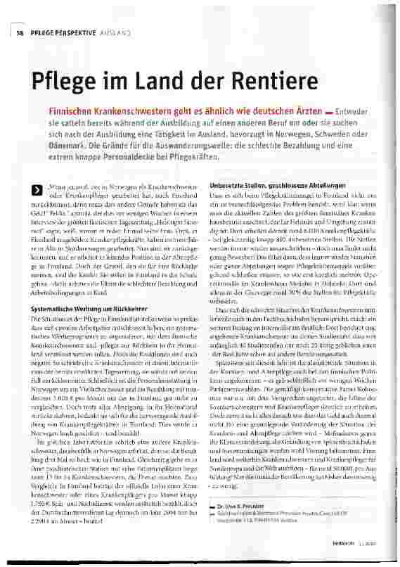Vorschauseite 1: Pflege im Land der Rentiere