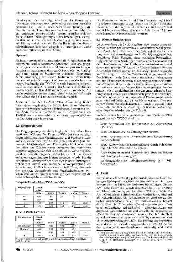 Vorschauseite 4: Neues Tarifrecht für Ärzte - das doppelte Lottchen